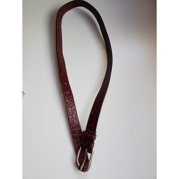 Garuglieri Italian Brown Genuine Crocodile Leather Belt Size M - Picture 2 of 7